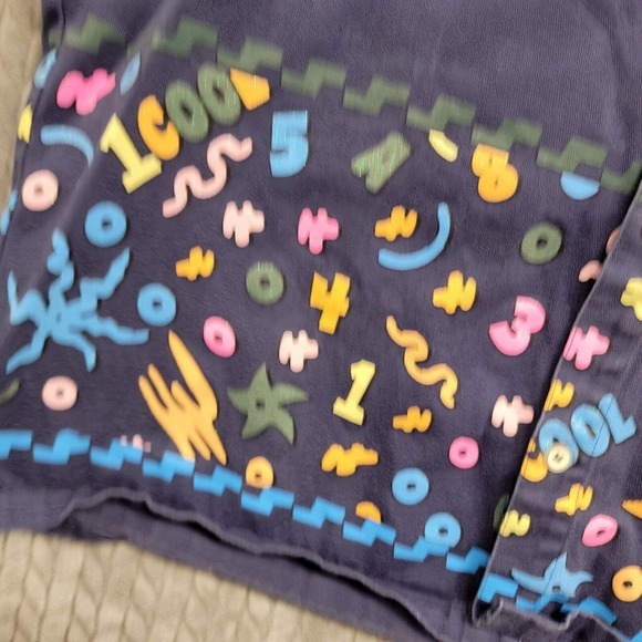 Teddy Fresh Shirt Mens Medium Short Sleeve Button Up Denim 90s Geometric Cotton - Picture 7 of 9